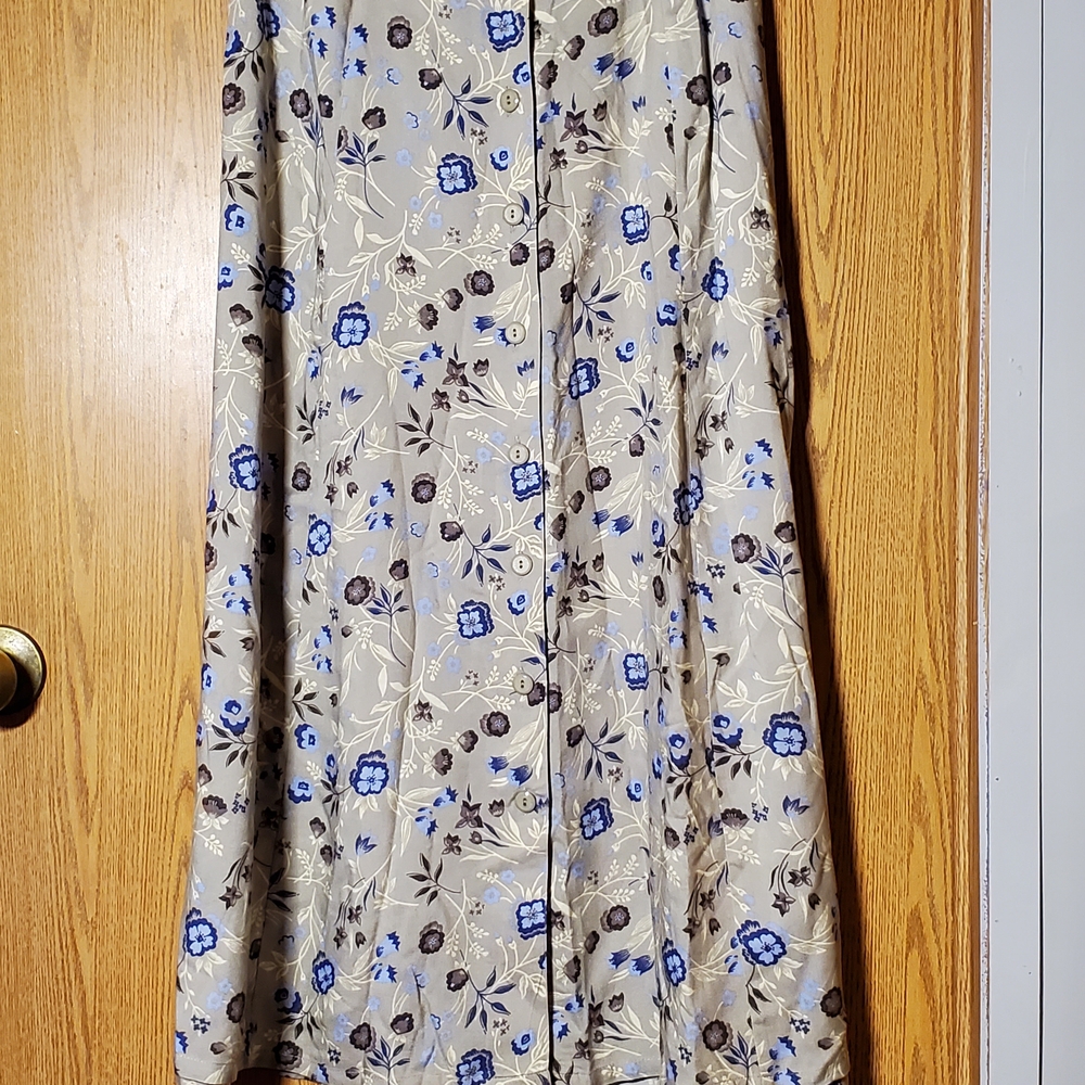 Radcliffe By Sag Harbor Floral A-Line Skirt - Blue and Brown